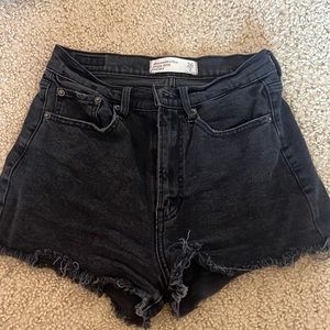 Abercrombie and fitch black high rise jean shorts
